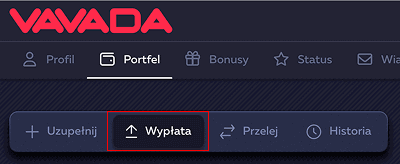 Otworzyć sekcję cashoutu